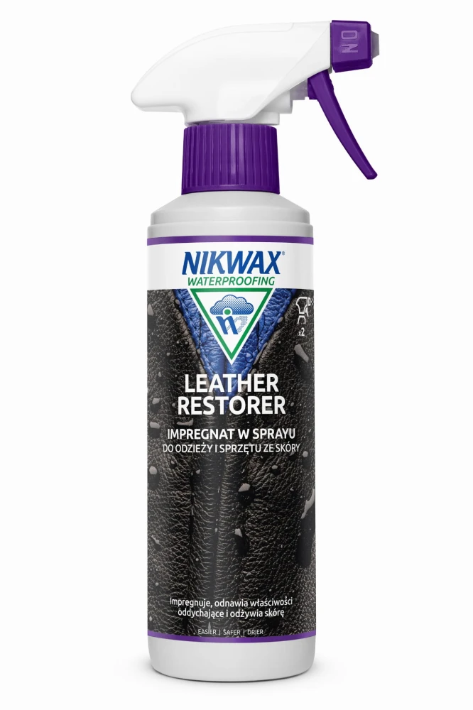Impregnat do regeneracji odzieży i sprzętu ze skóry Nikwax Leather Restorer 300 ml atomizer