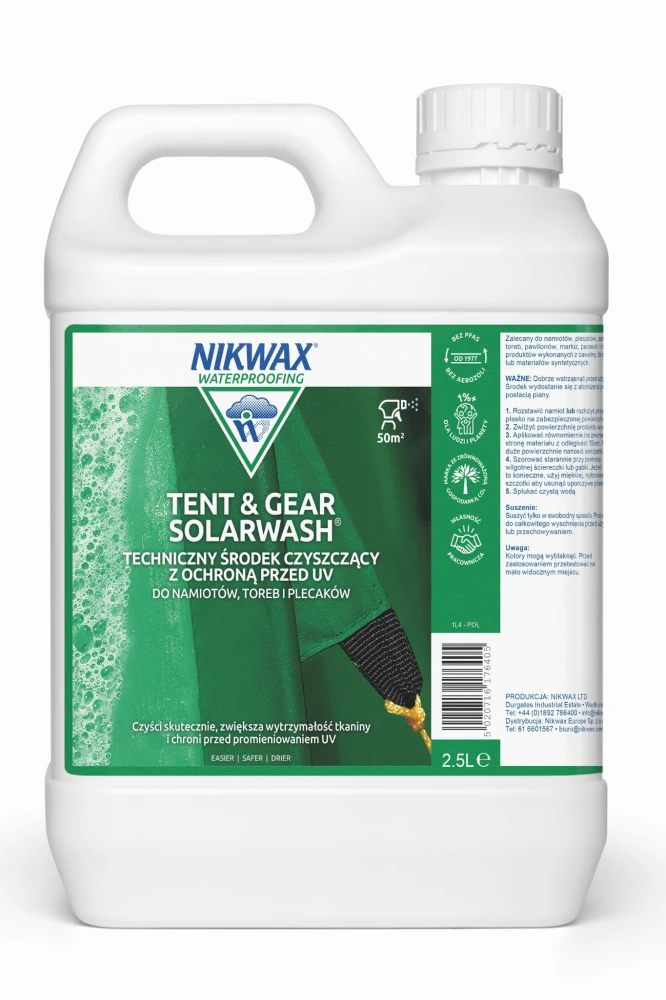 Środek do czyszczenia namiotów i sprzętu z ochroną UV Nikwax Tent and Gear SolarWash 2,5 L atomizer