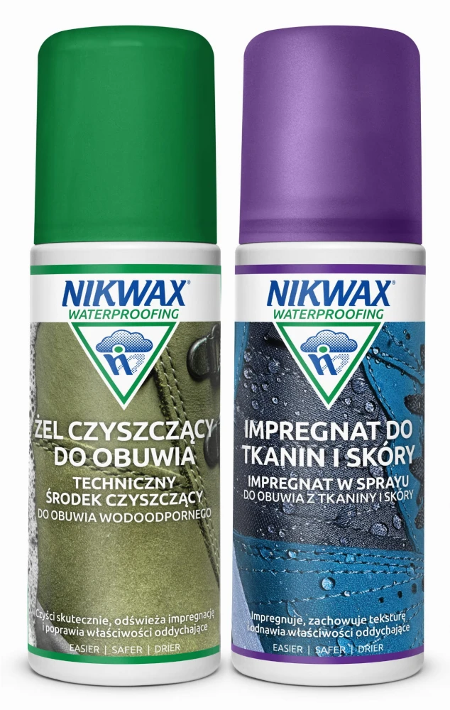 Zestaw do czyszczenia i impregnacji obuwia z tkanin i skóry Nikwax 2 x 125 ml