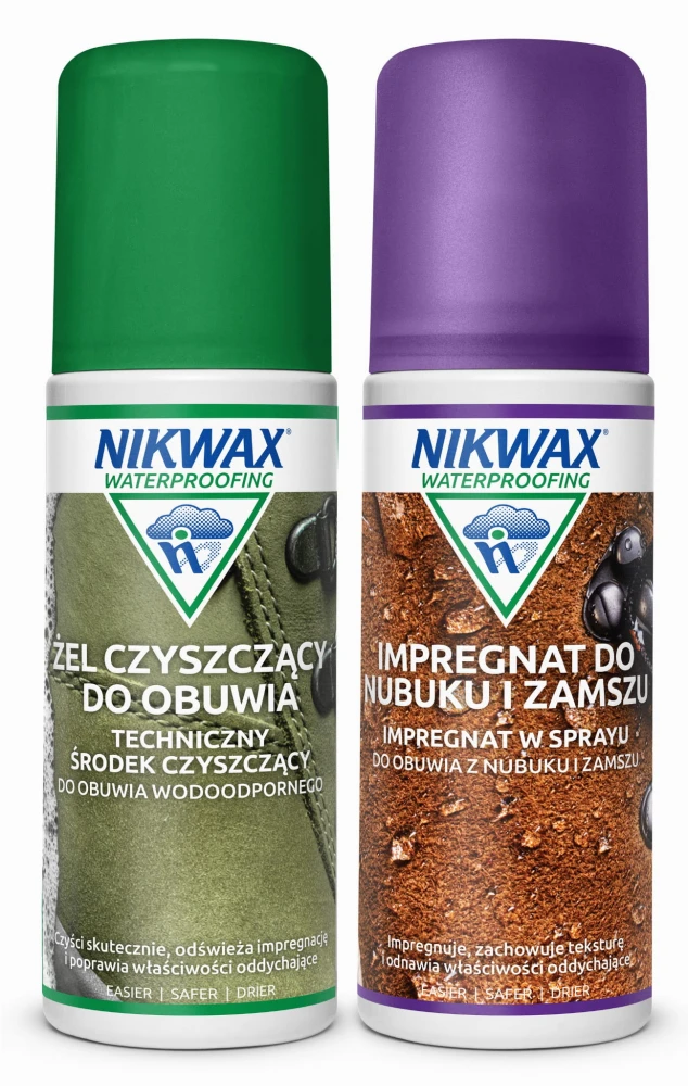 Zestaw do impregnacji i czyszczenia obuwia z nubuku i zamszu Nikwax 2 x 125 ml
