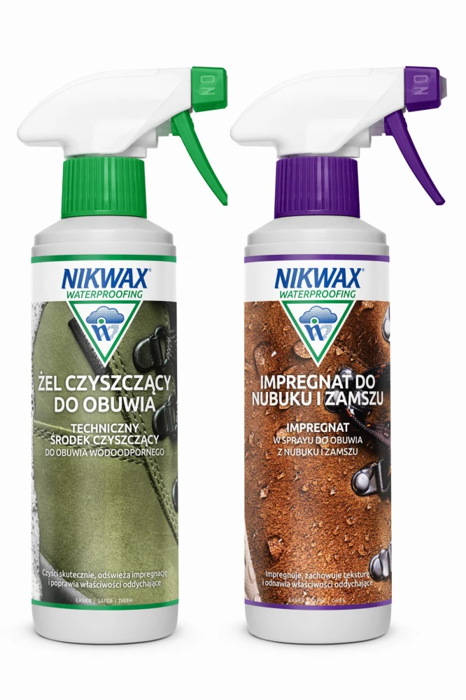 Zestaw do impregnacji i czyszczenia obuwia z nubuku i zamszu Nikwax 2 x 300 ml