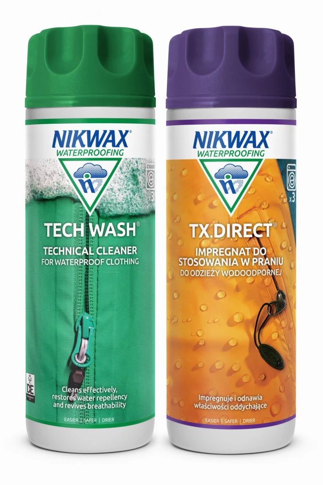 Zestaw do pielęgnacji odzieży i sprzętu outdoor Nikwax Tech Wash i TX.Direct 2 x 300 ml