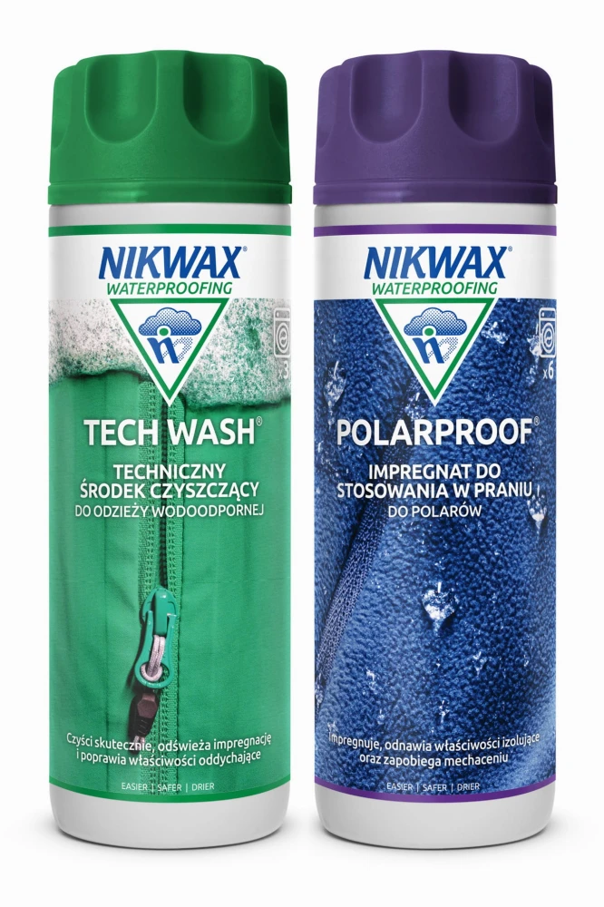 Zestaw do pielęgnacji odzieży outdoor Nikwax Tech Wash i Polar Proof 2 x 300 ml